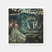 Robe verte de la forêt enchantée Quinceañera XV
