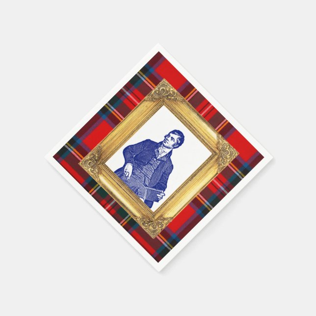 Serviette En Papier Robert Burns Royal Stewart Plaid Cocktail (Coin)