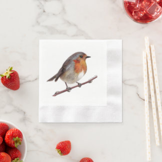 Serviette En Papier Robin Bird (Erithacus Rubecula) Napkin
