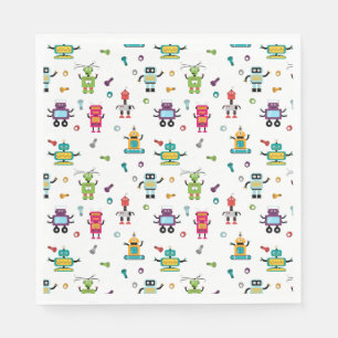 Serviette En Papier Robots multicolores mignonnes Robot pour enfants f