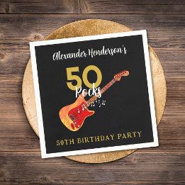 Serviette En Papier Rock and Roll 50e fête d'anniversaire
