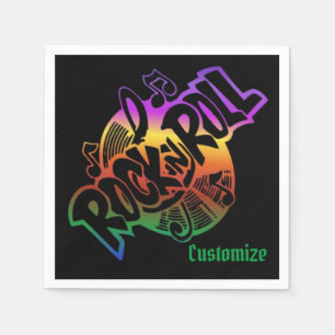 Serviette En Papier Rock et Roll Rainbow Music Thème