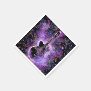 Serviette En Papier Rock N Roll Guitare Musique Napkins Rock Musique