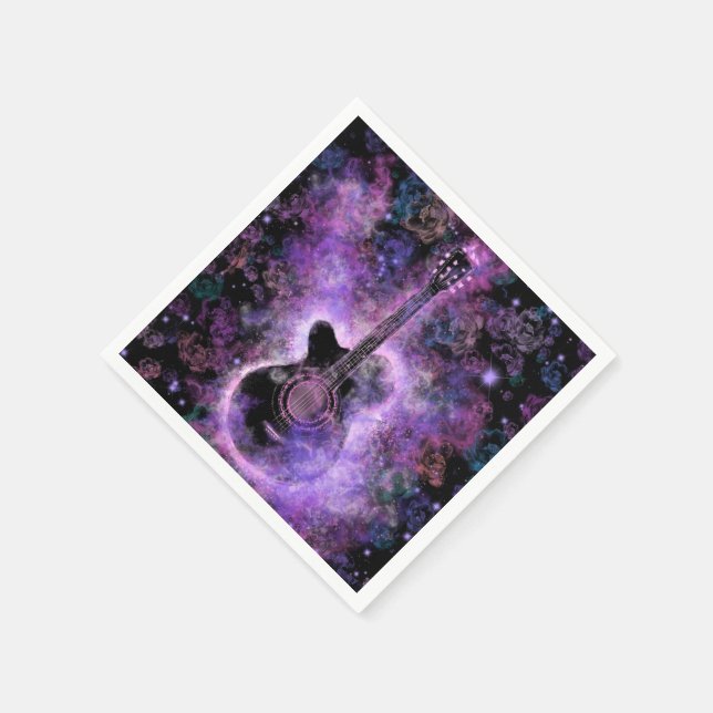 Serviette En Papier Rock N Roll Guitare Musique Napkins Rock Musique (Coin)