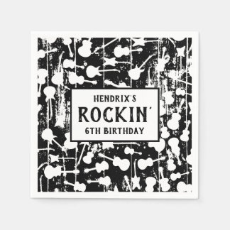 Serviette En Papier Rock & Roll Guitar Birthday Party Napkins