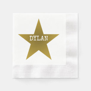 Serviette En Papier Rock Star Anniversaire de fête Napkins Blue Gold