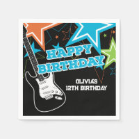 Rock Star Anniversaire Guitare Stars Blue Orange