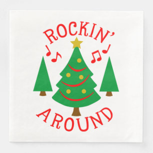Serviette En Papier Rockin' autour de l'arbre de Noël