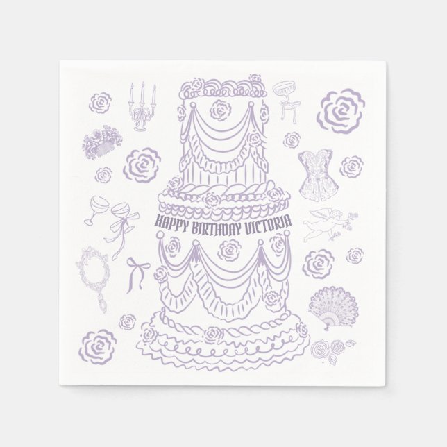 Serviette En Papier Rococo Soft Renaissance Coquette Party (Devant)