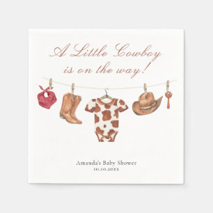 Serviette En Papier Rodeo Aquarelle Fête Prénatale Cow-Boy Occidental