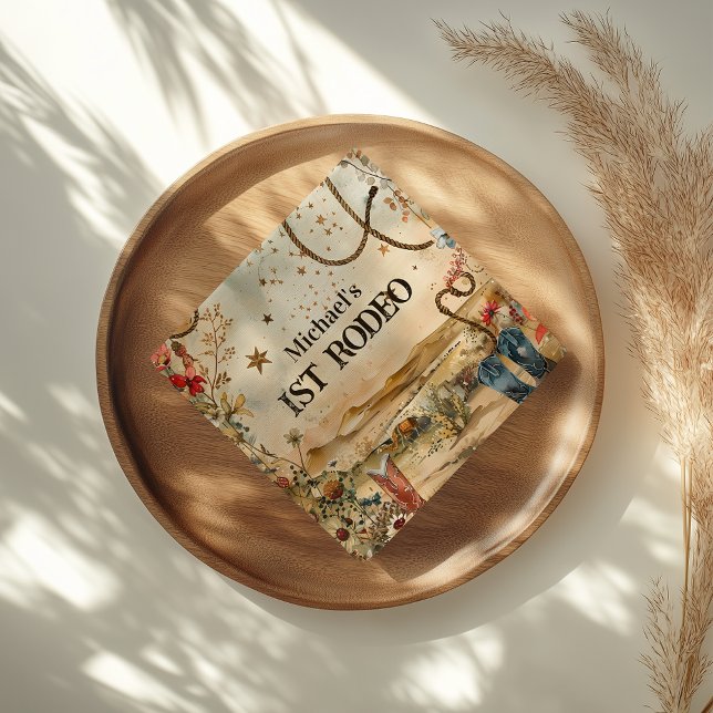 Serviette En Papier Rodeo Boots & Cactus 1st Birthday (Créateur téléchargé)