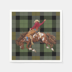 Serviette En Papier Rodeo Cowboy sur Bucking Bronco