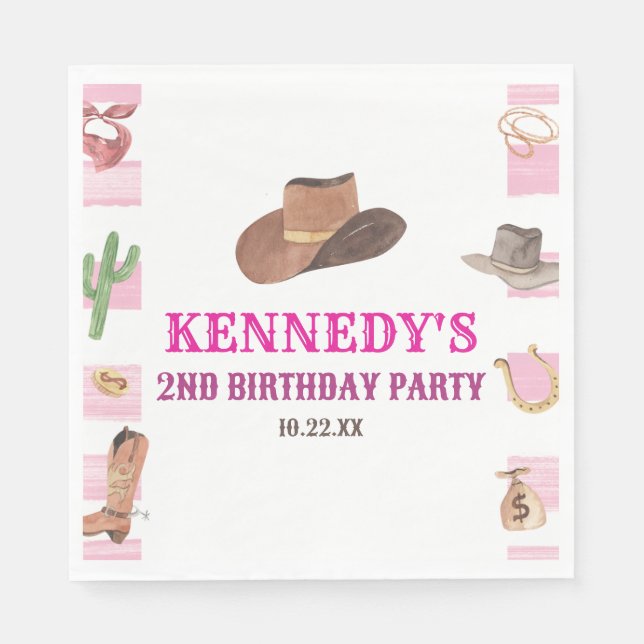Serviette En Papier Rodeo Cowgirl Western Wild West fête d'anniversair (Devant)