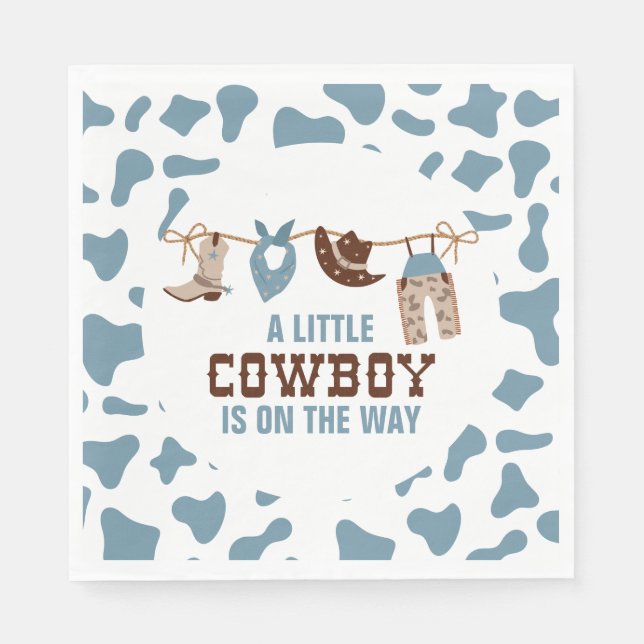 Serviette En Papier Rodeo Western Cowboy Baby shower (Devant)