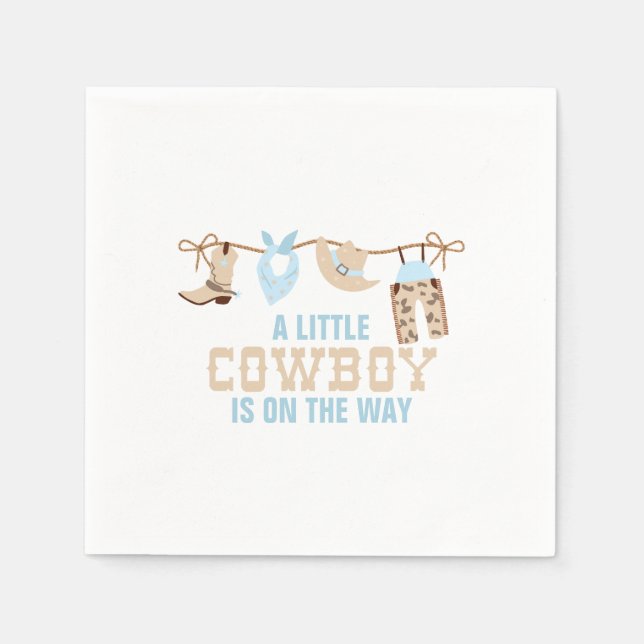 Serviette En Papier Rodeo Western Cowboy Baby shower (Devant)