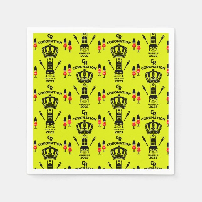 Serviette En Papier Roi Charles III Coronation Street (Devant)