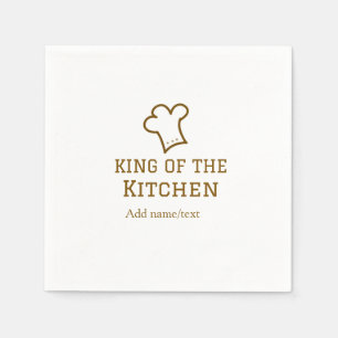 Serviette En Papier Roi de la cuisine marron chef cuisine chapeau marr