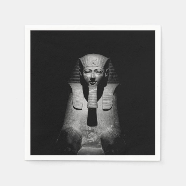 Serviette En Papier Roi pharaon noir et blanc (Devant)