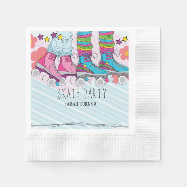 Serviette En Papier Roller à la mode Filles de patinage Rainbow Annive (Devant)