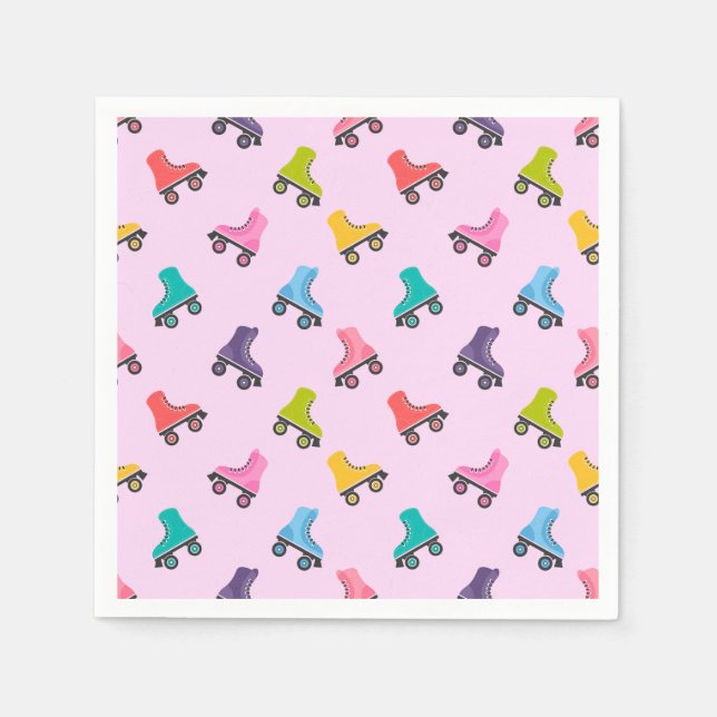 Serviette En Papier Roller Skates Design Patinage Napkins (Devant)