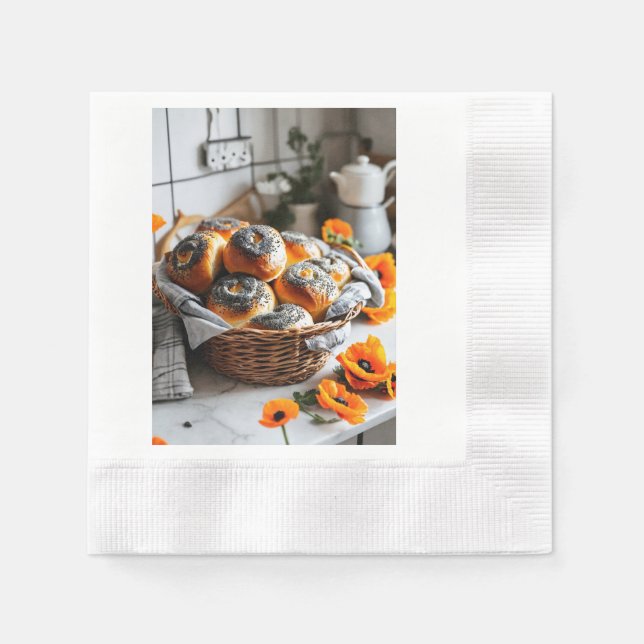 Serviette En Papier "Rolls de graines de pavot délicieusement parfumée (Devant)