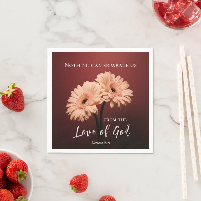 Serviette En Papier Romains 8 39 Amour de Dieu Bible Verse Rose Brown (En situation)