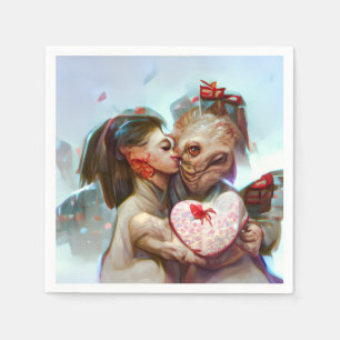 Serviette En Papier Romance Alien lunatique