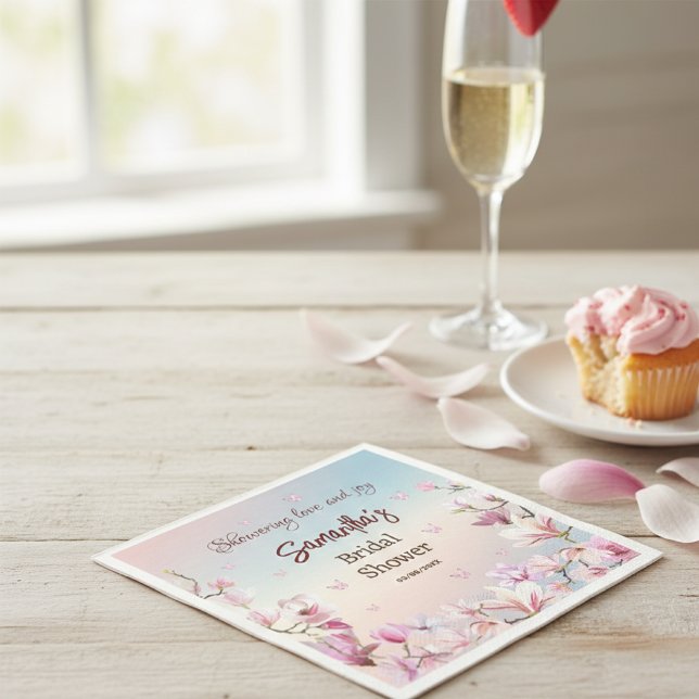 Serviette En Papier Romance en fleurs - Papier Fête des mariées Napkin (Créateur téléchargé)
