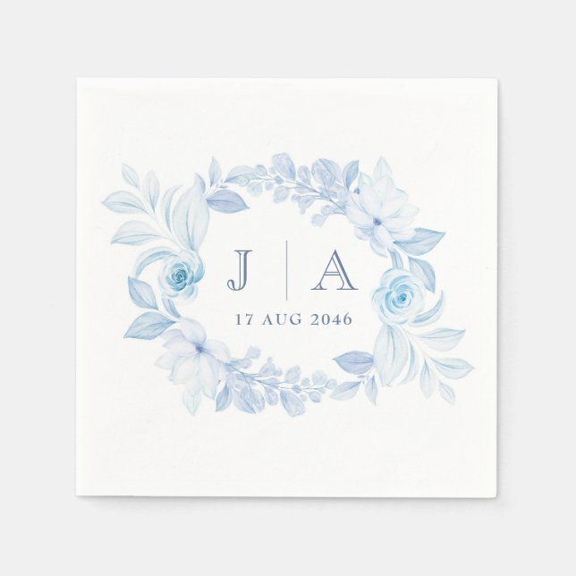Serviette En Papier Romantic Chic Classic Floral Mariage Napkin (Devant)