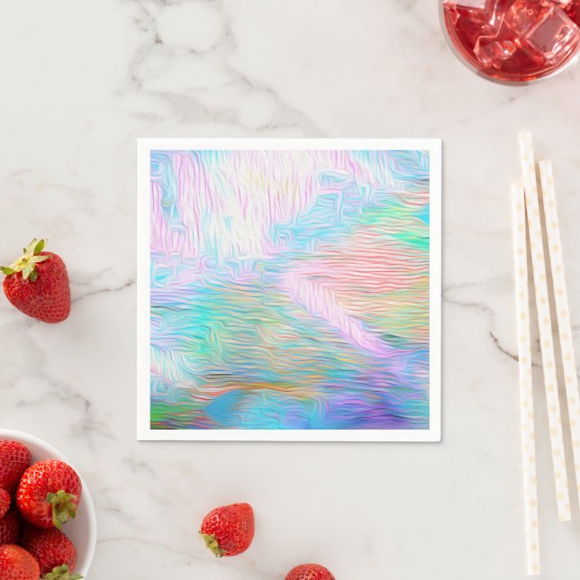 Serviette En Papier Romantic Floral Abstract – Elegant Boho Fantasy (En situation)