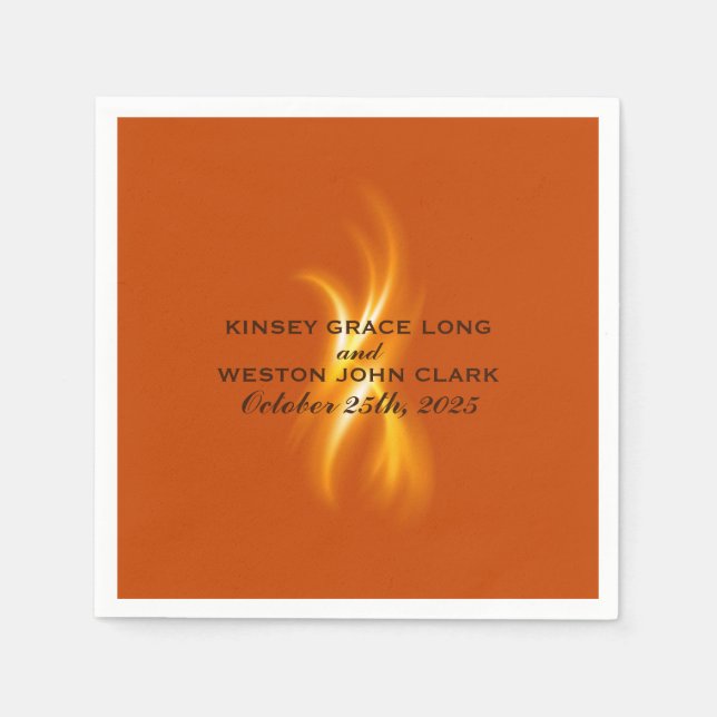 Serviette En Papier Romantique Burning Flame Mariage Cocktail (Devant)
