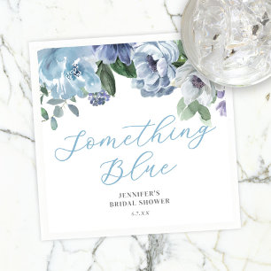 Serviette En Papier Romantique Dusty Blue Floral Fête des mariées Part