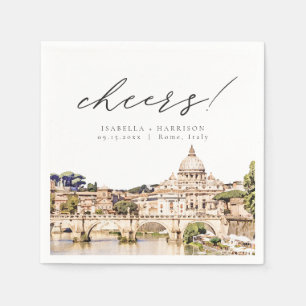 Serviette En Papier Rome Italie Toit Terrasse Destination Voyage Maria
