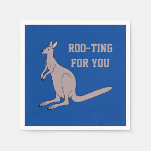 Serviette En Papier Roo-ting pour vous mignon Aussie Funny Kangaroo Pu