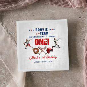 Serviette En Papier Rookie de baseball 1er Anniversaire