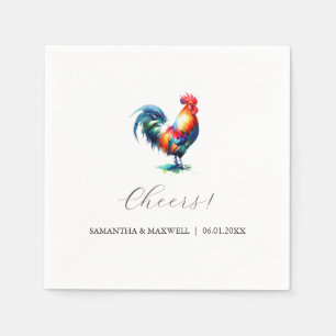 Serviette En Papier Rooster coloré