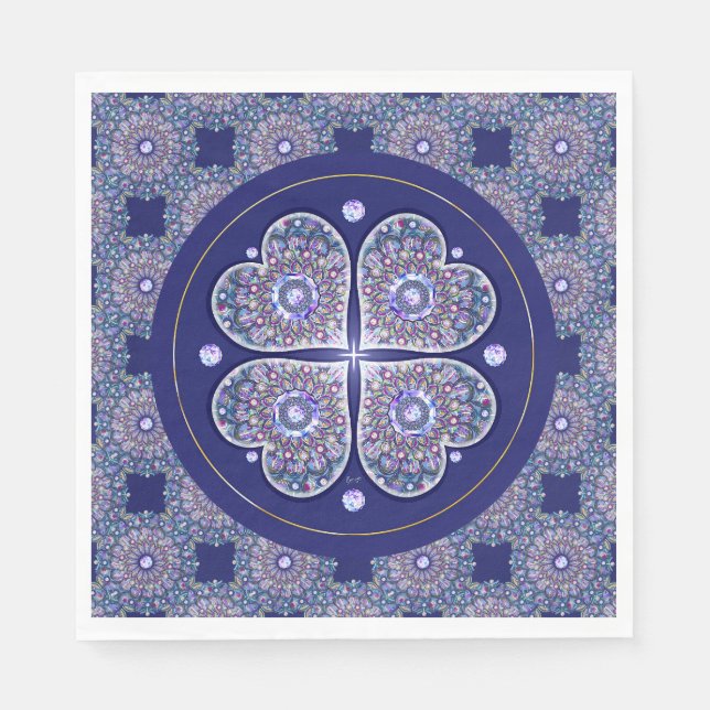 Serviette En Papier Rosace bleue (Devant)