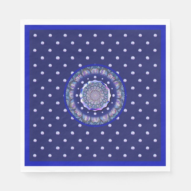 Serviette En Papier Rosace bleue (Devant)