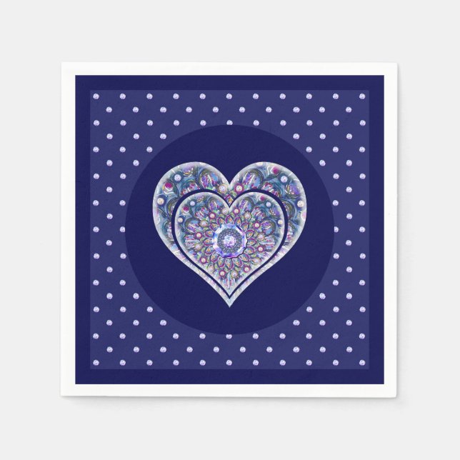 Serviette En Papier Rosace bleue (Devant)