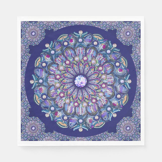 Serviette En Papier Rosace bleue (Devant)