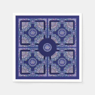 Serviette En Papier Rosace bleue