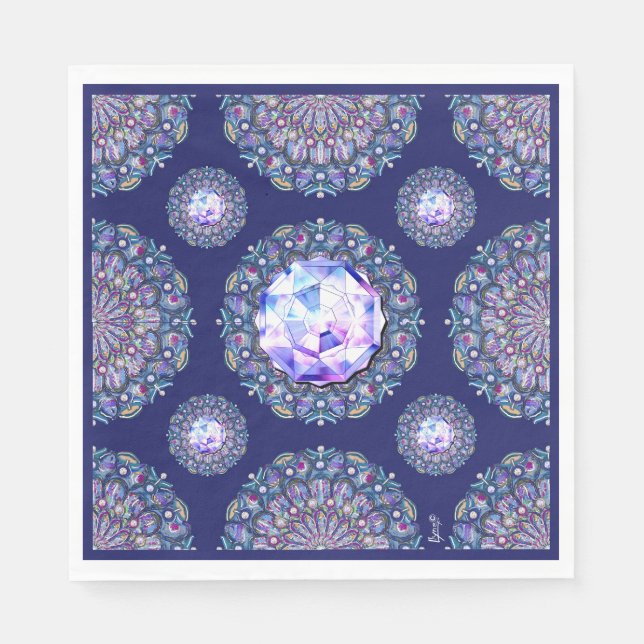 Serviette En Papier Rosace bleue (Devant)