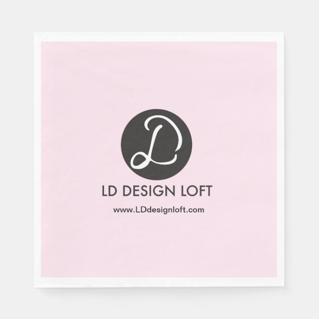 Serviette En Papier Rose Ajouter votre logo ici et site web (Devant)