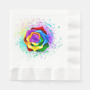 Serviette En Papier Rose arc-en-ciel coloré