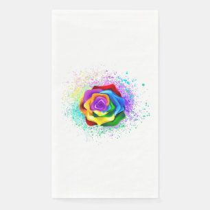Serviette En Papier Rose arc-en-ciel coloré
