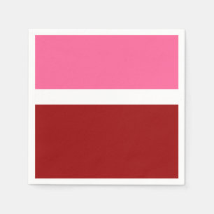 Serviette En Papier Rose Blanc Bordeaux Rouge Bloc de Couleur 