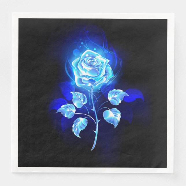 Serviette En Papier Rose bleu brûlant (Devant)