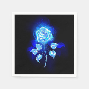 Serviette En Papier Rose bleu brûlant