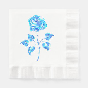 Serviette En Papier Rose bleu brûlant