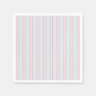 Serviette En Papier Rose, Bleu Pastel, Blanc, Grandes